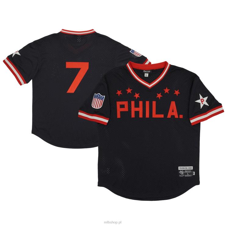 philadelphia stars #7 rings & crwns replika czarnej siateczkowej koszulki z dekoltem w szpic mężczyźni 0J02V1326 MLB Jerseys
