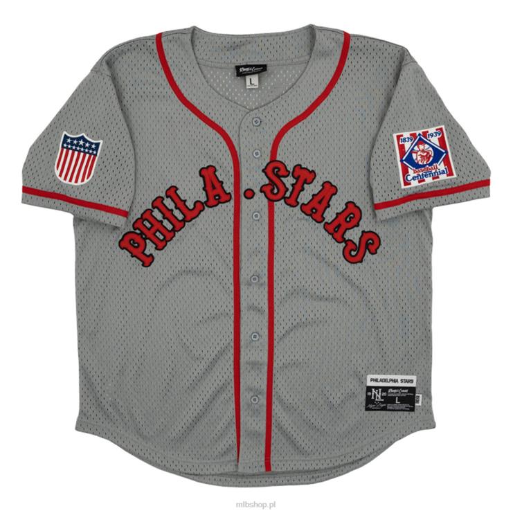 philadelphia stars #7 rings & crwns szara siateczkowa replika koszulki z guzikami mężczyźni 0J02V1356 MLB Jerseys