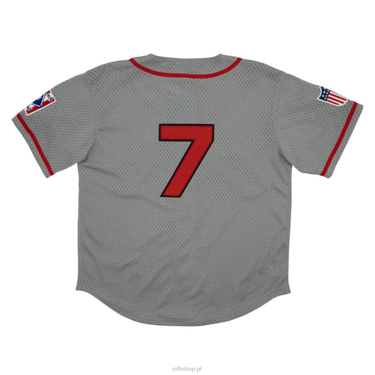 philadelphia stars #7 rings & crwns szara siateczkowa replika koszulki z guzikami mężczyźni 0J02V1356 MLB Jerseys