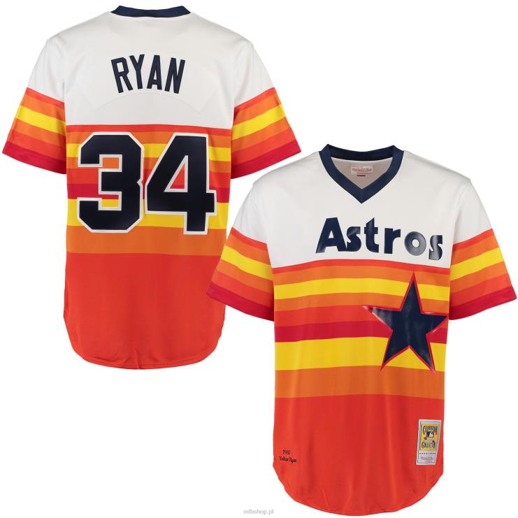 biała autentyczna koszulka houston astros nolan ryan mitchell & ness mężczyźni 0J02V983 MLB Jerseys