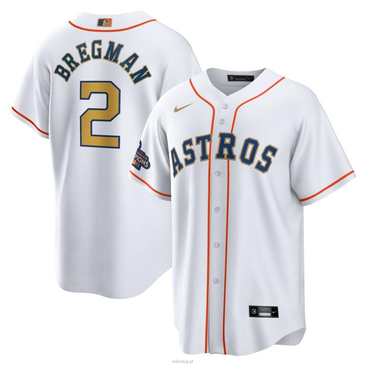 houston astros alex bregman nike biało-złota replika koszulki gracza 2023 ze złotej kolekcji mężczyźni 0J02V90 MLB Jerseys