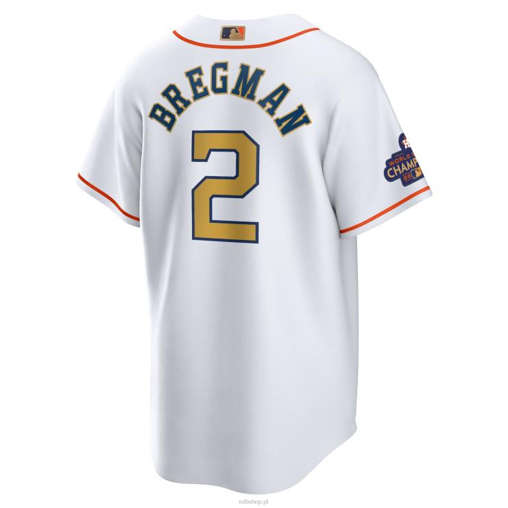 houston astros alex bregman nike biało-złota replika koszulki gracza 2023 ze złotej kolekcji mężczyźni 0J02V90 MLB Jerseys
