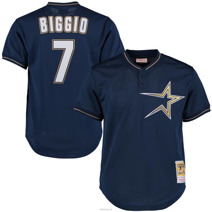 houston astros craig biggio mitchell & ness granatowa koszulka treningowa z kolekcji cooperstown mężczyźni 0J02V978 MLB Jerseys