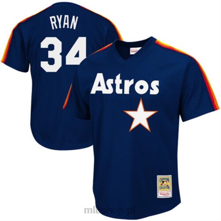 houston astros nolan ryan mitchell & ness granatowy 1988 autentyczna kolekcja cooperstown siatkowa koszulka treningowa mrugnięcia mężczyźni 0J02V801 MLB Jerseys