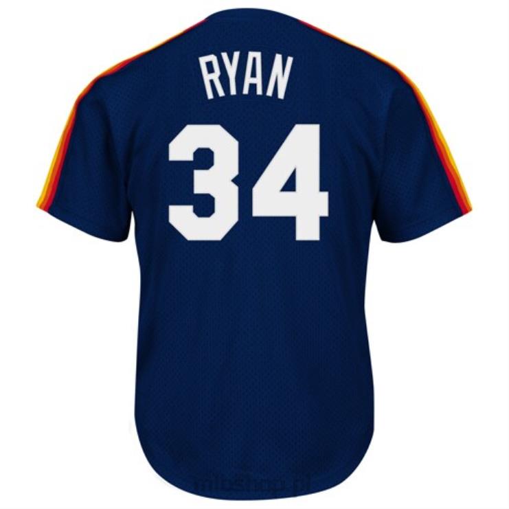houston astros nolan ryan mitchell & ness granatowy 1988 autentyczna kolekcja cooperstown siatkowa koszulka treningowa mrugnięcia mężczyźni 0J02V801 MLB Jerseys