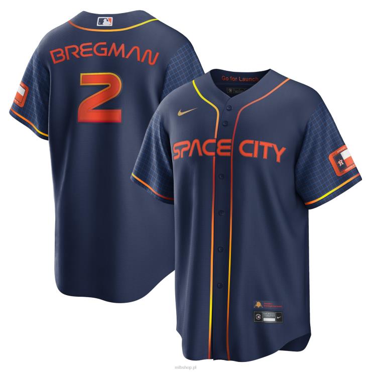 replika koszulki gracza Houston Astros Alex Bregman Nike Navy 2022 City Connect mężczyźni 0J02V120 MLB Jerseys