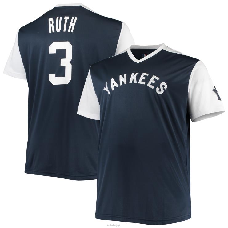 New York Yankees Babe ruth granatowo-biała replika koszulki gracza z kolekcji Cooperstown mężczyźni 0J02V1418 MLB Jerseys
