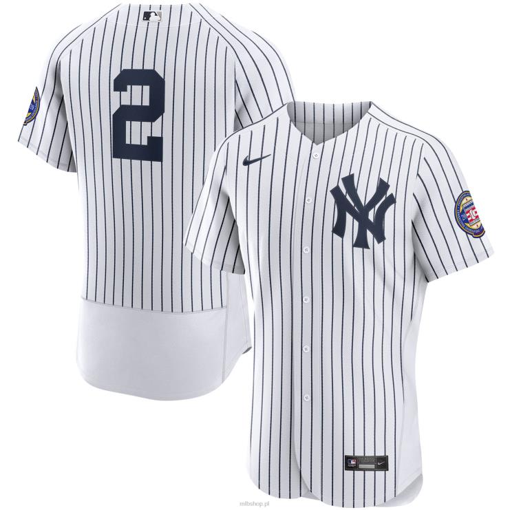 New York Yankees Derek Jeter Nike Biały/Granatowy 2020 Naszywka indukcyjna Hall of Fame Autentyczna koszulka mężczyźni 0J02V554 MLB Jerseys
