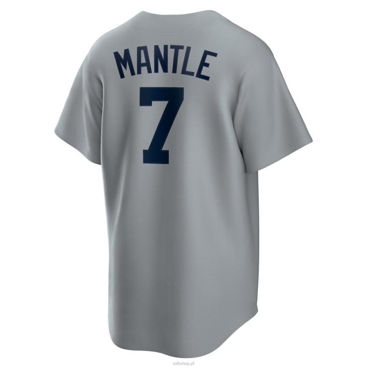 New York Yankees Mickey Mantle Szara koszulka z kolekcji Road Cooperstown mężczyźni 0J02V194 MLB Jerseys