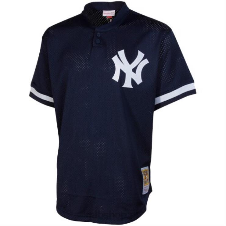 New York Yankees bernie williams mitchell & ness granatowa cooperstown siatkowa koszulka treningowa do pałki mężczyźni 0J02V999 MLB Jerseys