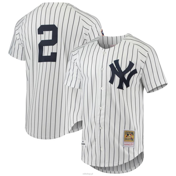 New York Yankees derek jeter mitchell & ness biały 1997 kolekcja cooperstown autentyczna koszulka mężczyźni 0J02V651 MLB Jerseys