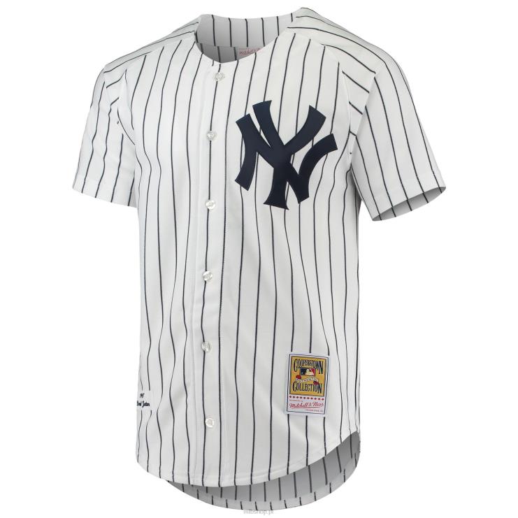 New York Yankees derek jeter mitchell & ness biały 1997 kolekcja cooperstown autentyczna koszulka mężczyźni 0J02V651 MLB Jerseys