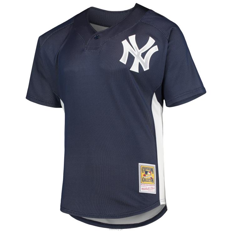 New York Yankees derek jeter mitchell & ness granatowa kolekcja cooperstown siatkowa koszulka treningowa mrugnięcia mężczyźni 0J02V893 MLB Jerseys