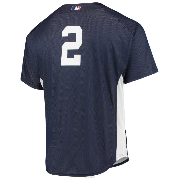 New York Yankees derek jeter mitchell & ness granatowa kolekcja cooperstown siatkowa koszulka treningowa mrugnięcia mężczyźni 0J02V893 MLB Jerseys
