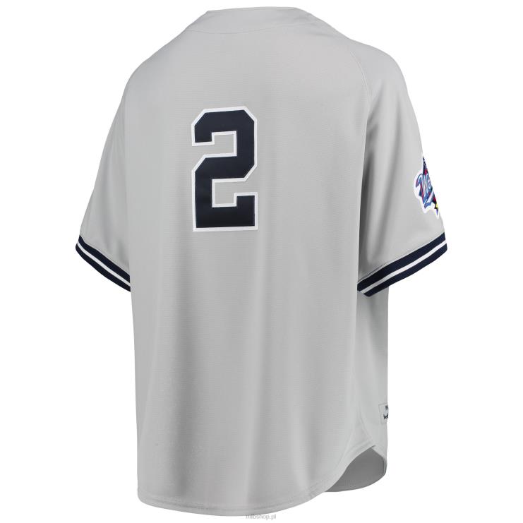 New York Yankees derek jeter mitchell & ness grey 1998 kolekcja cooperstown droga autentyczna koszulka mężczyźni 0J02V851 MLB Jerseys