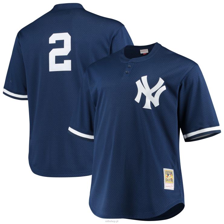 New York Yankees derek jeter mitchell & ness marynarka wojenna duża i wysoka replika koszulki treningowej mrugnięcia gracza mężczyźni 0J02V551 MLB Jerseys