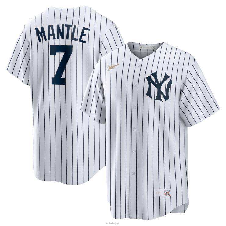 koszulka New York Yankees mickey mantle nike biała domowa kolekcja cooperstown mężczyźni 0J02V1164 MLB Jerseys