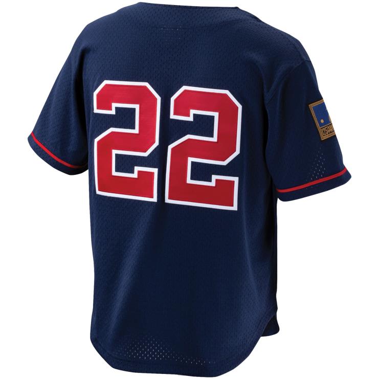 california angels bo jackson mitchell & ness granatowa kolekcja cooperstown siatkowa koszulka treningowa mrugnięcia zapinana na guziki mężczyźni 0J02V1049 MLB Jerseys