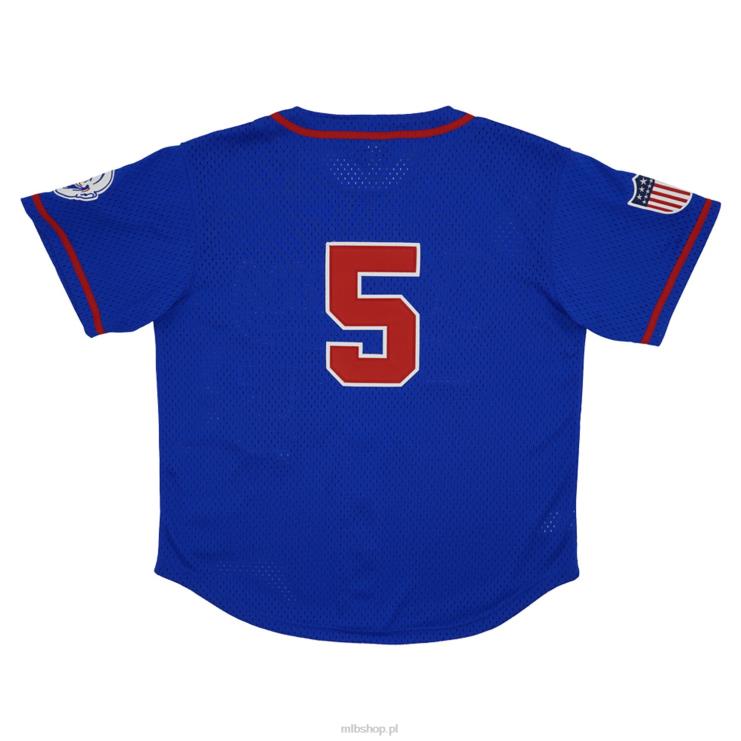 Indianapolis Clowns #5 Rings & Crwns Replika koszulki z siateczki królewskiej zapinanej na guziki mężczyźni 0J02V1510 MLB Jerseys