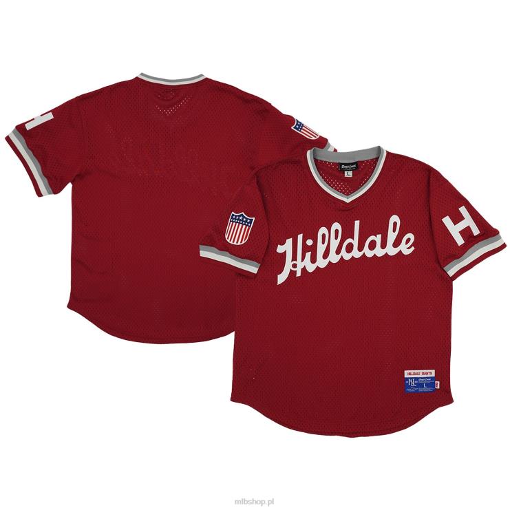 Hilldale Club Rings & Crwns replika czerwonej koszulki z siateczki z dekoltem w szpic mężczyźni 0J02V1479 MLB Jerseys