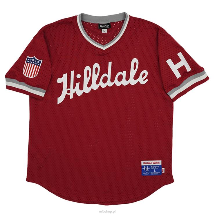Hilldale Club Rings & Crwns replika czerwonej koszulki z siateczki z dekoltem w szpic mężczyźni 0J02V1479 MLB Jerseys