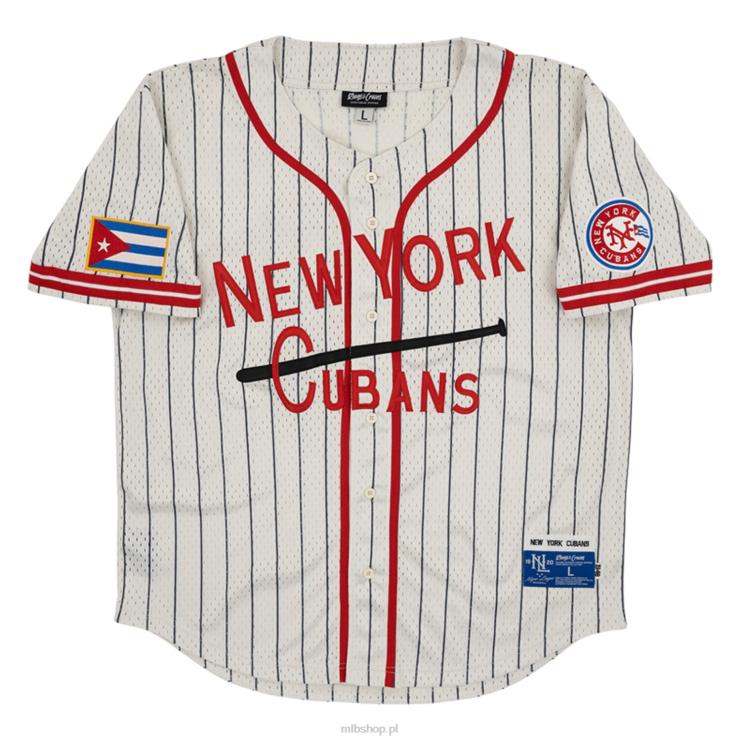 New York Cubans #17 Rings & Crwns kremowa, zapinana na guziki replika koszulki z siateczki mężczyźni 0J02V1307 MLB Jerseys