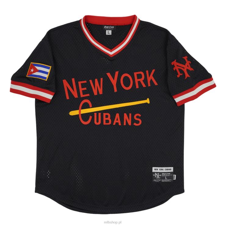 New York Cubans #17 Rings & Crwns replika czarnej siateczkowej koszulki z dekoltem w szpic mężczyźni 0J02V1315 MLB Jerseys