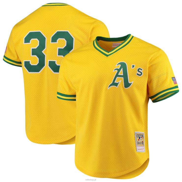 Oakland lekkoatletyka jose canseco mitchell & ness złota kolekcja cooperstown siatkowa koszulka treningowa do pałki mężczyźni 0J02V894 MLB Jerseys