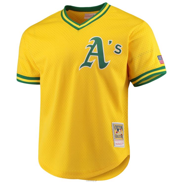 Oakland lekkoatletyka jose canseco mitchell & ness złota kolekcja cooperstown siatkowa koszulka treningowa do pałki mężczyźni 0J02V894 MLB Jerseys