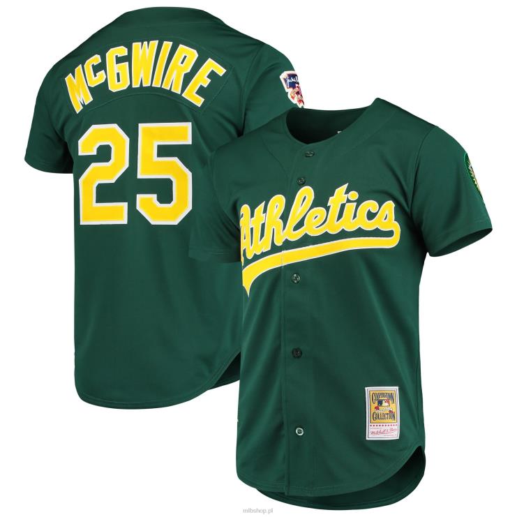 Oakland lekkoatletyka marka mcgwire mitchell & ness zielona 1997 kolekcja cooperstown autentyczna koszulka mężczyźni 0J02V1374 MLB Jerseys