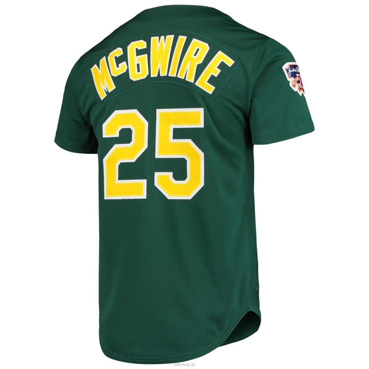 Oakland lekkoatletyka marka mcgwire mitchell & ness zielona 1997 kolekcja cooperstown autentyczna koszulka mężczyźni 0J02V1374 MLB Jerseys