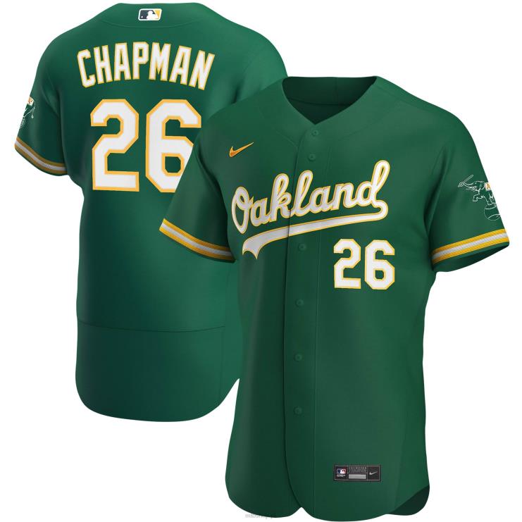 Oakland lekkoatletyka matowa chapman nike kelly zielona alternatywna autentyczna koszulka gracza mężczyźni 0J02V1363 MLB Jerseys