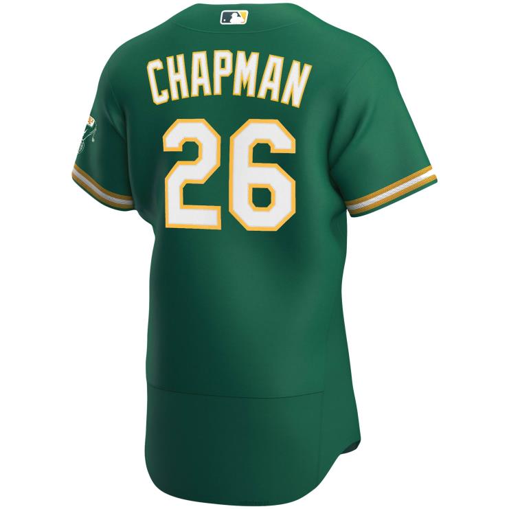 Oakland lekkoatletyka matowa chapman nike kelly zielona alternatywna autentyczna koszulka gracza mężczyźni 0J02V1363 MLB Jerseys
