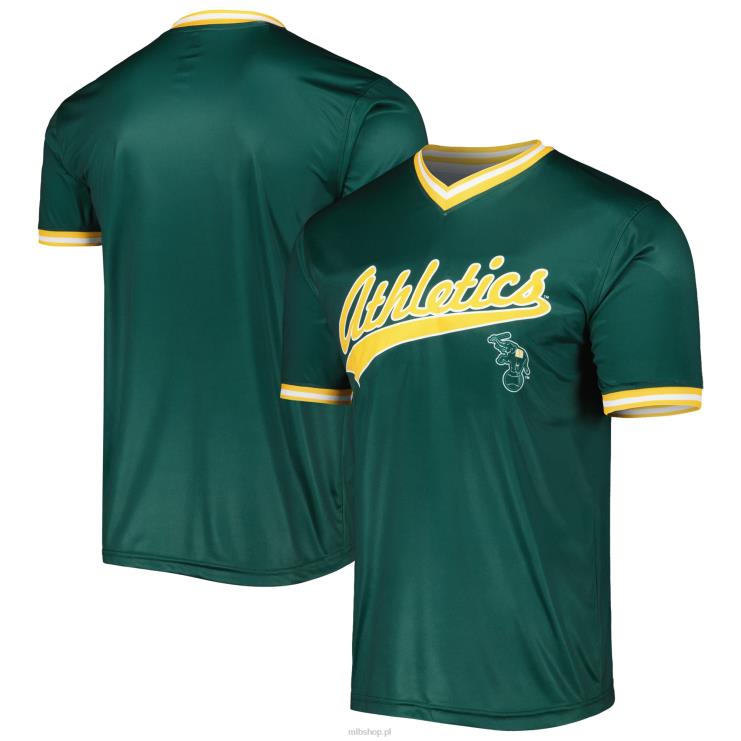 Oakland lekkoatletyka przeszywana zieloną koszulką drużyny Cooperstown Collection mężczyźni 0J02V1285 MLB Jerseys