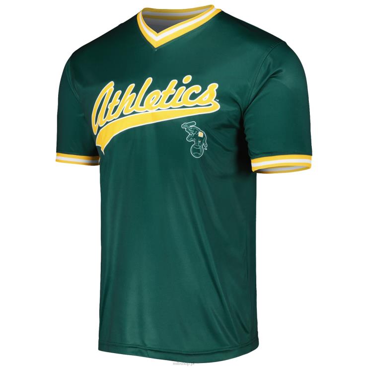 Oakland lekkoatletyka przeszywana zieloną koszulką drużyny Cooperstown Collection mężczyźni 0J02V1285 MLB Jerseys