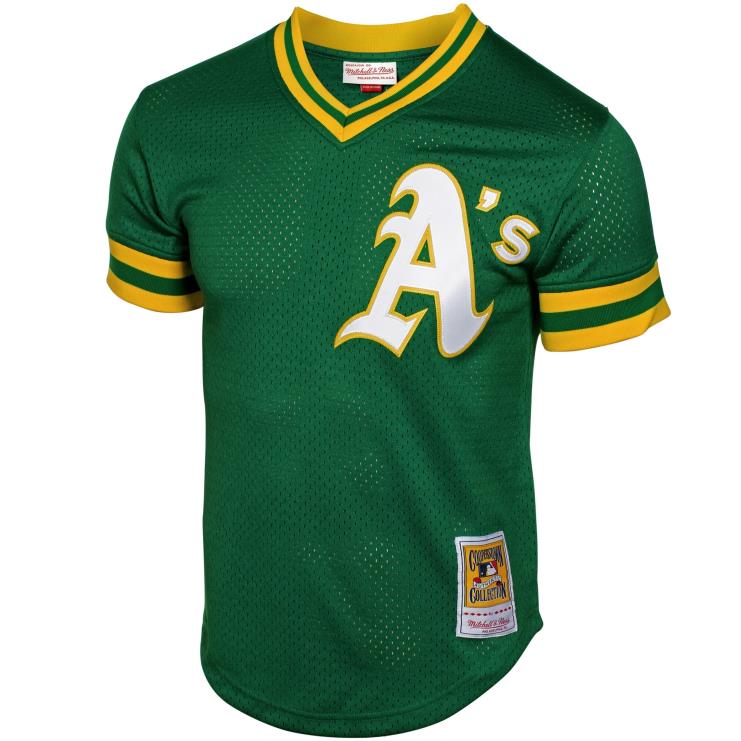 Oakland lekkoatletyka rickey henderson mitchell & ness zielony 1991 cooperstown siatkowa koszulka treningowa mrugnięcia mężczyźni 0J02V704 MLB Jerseys