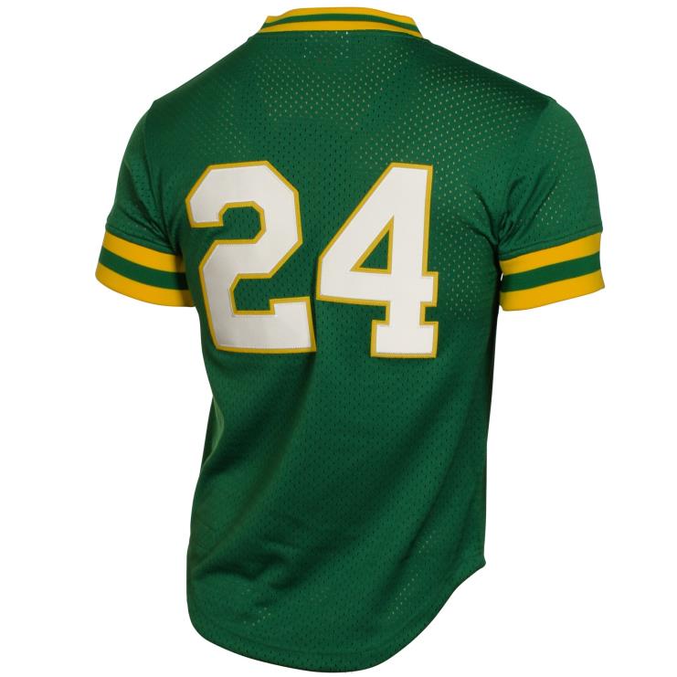 Oakland lekkoatletyka rickey henderson mitchell & ness zielony 1991 cooperstown siatkowa koszulka treningowa mrugnięcia mężczyźni 0J02V704 MLB Jerseys