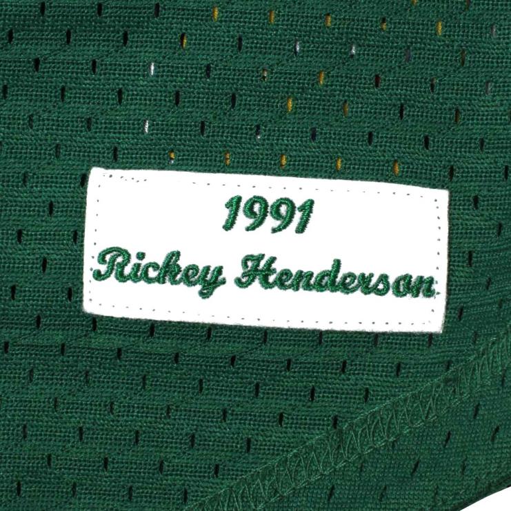 Oakland lekkoatletyka rickey henderson mitchell & ness zielony 1991 cooperstown siatkowa koszulka treningowa mrugnięcia mężczyźni 0J02V704 MLB Jerseys