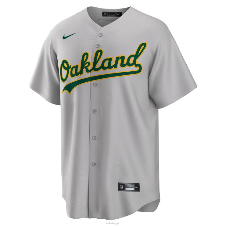 szara replika koszulki drużyny nike oakland lekkoatletyka szosowa mężczyźni 0J02V522 MLB Jerseys