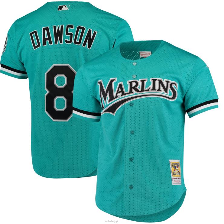 floryda marlins andre dawson mitchell & ness turkusowa moda kolekcja cooperstown siatkowa koszulka treningowa mrugnięcia mężczyźni 0J02V647 MLB Jerseys