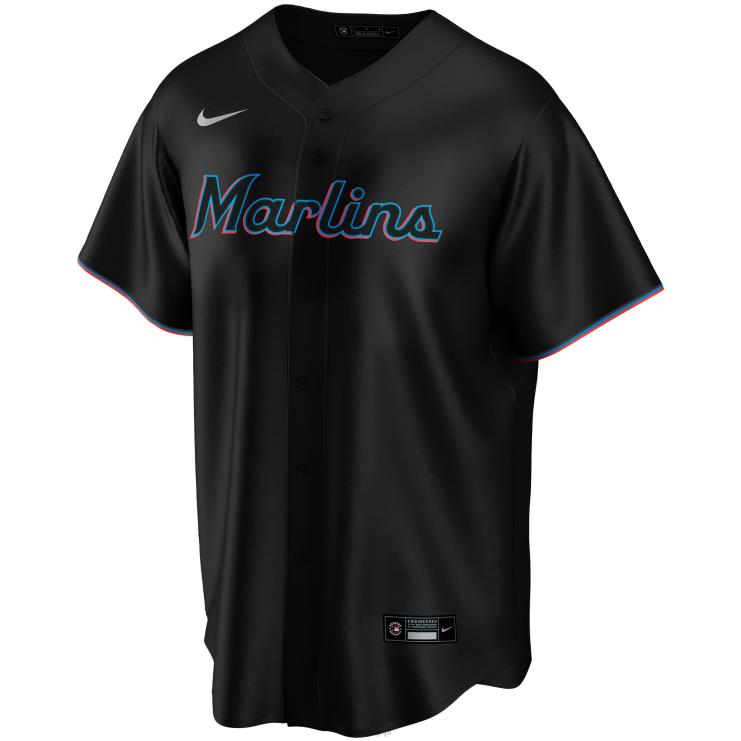 miami marlins nike czarna alternatywna replika niestandardowej koszulki mężczyźni 0J02V374 MLB Jerseys
