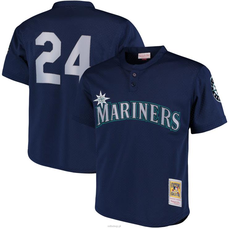 Seattle Mariners Ken Griffey Jr. Mitchell & ness granatowa koszulka do ćwiczeń z kolekcji Cooperstown mężczyźni 0J02V429 MLB Jerseys