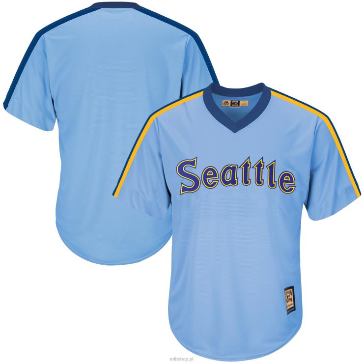 majestatyczna, jasnoniebieska koszulka Cooperstown z Seattle Mariners, replika koszulki drużyny mężczyźni 0J02V1280 MLB Jerseys