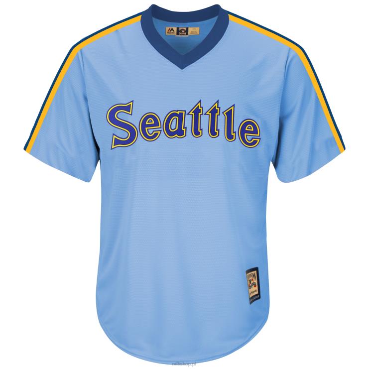 majestatyczna, jasnoniebieska koszulka Cooperstown z Seattle Mariners, replika koszulki drużyny mężczyźni 0J02V1280 MLB Jerseys