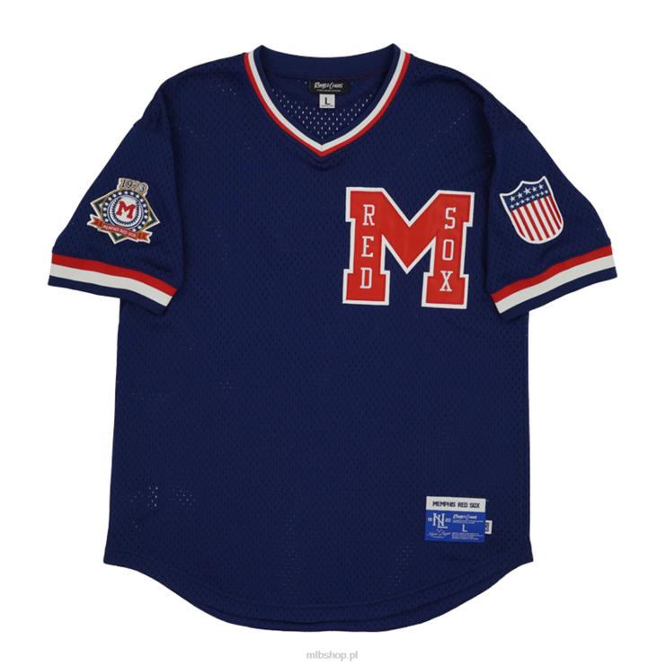 Memphis Red Sox #6 Rings & Crwns Granatowa replika koszulki z siateczki z dekoltem w szpic mężczyźni 0J02V1450 MLB Jerseys