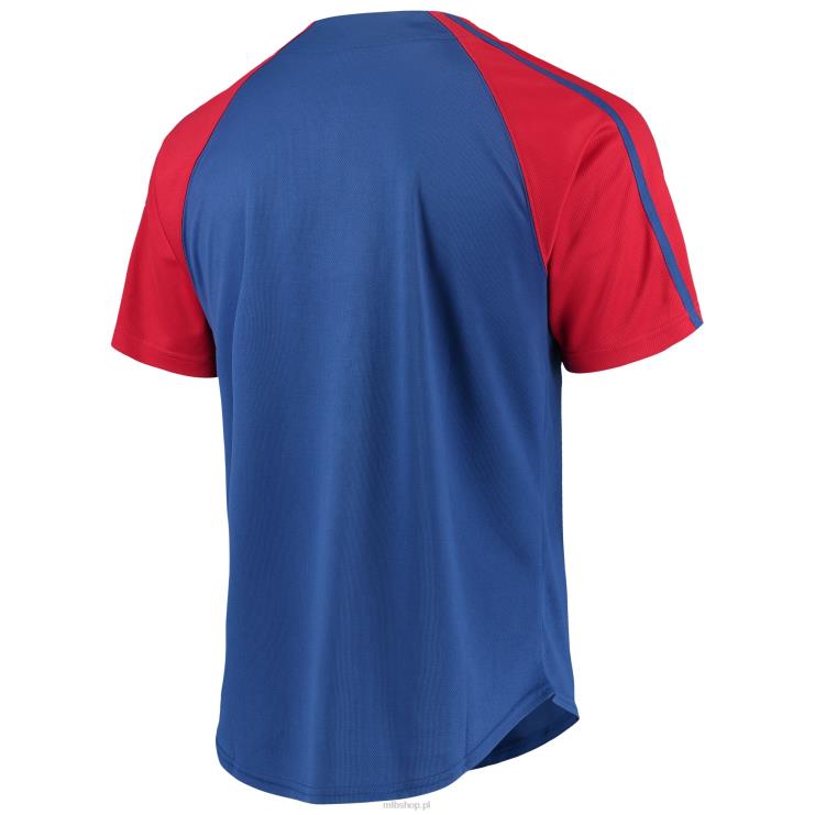 chicago cubs ściegi królewskiej zapinanej na guziki repliki raglanowej koszulki mężczyźni 0J02V645 MLB Jerseys