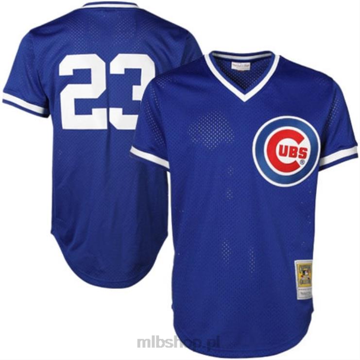 mitchell & ness ryne sandberg chicago cubs cooperstown autentyczna kolekcja replika retro jersey royal blue mężczyźni 0J02V1108 MLB Jerseys