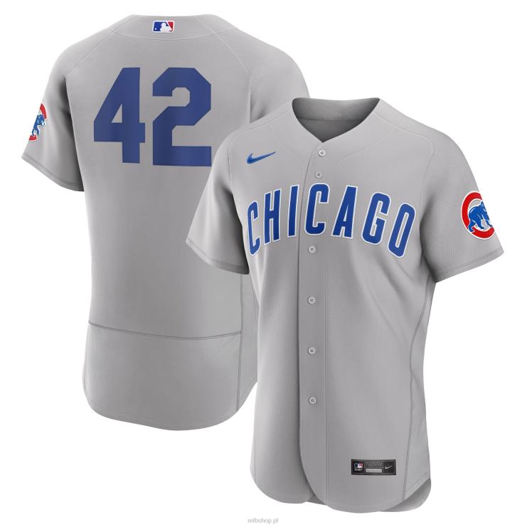 szara koszulka chicago cubs 2023 jackie robinson day w autentycznym stylu mężczyźni 0J02V998 MLB Jerseys