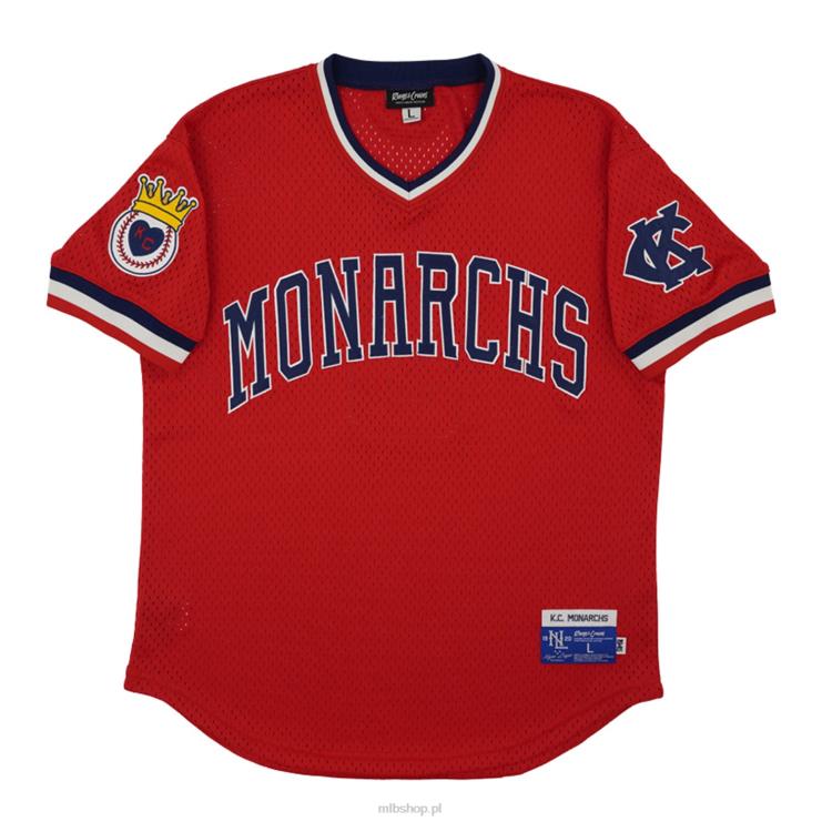 kansas city monarchs # 5 rings & crwns replika czerwonej koszulki z siateczki z dekoltem w szpic mężczyźni 0J02V1399 MLB Jerseys