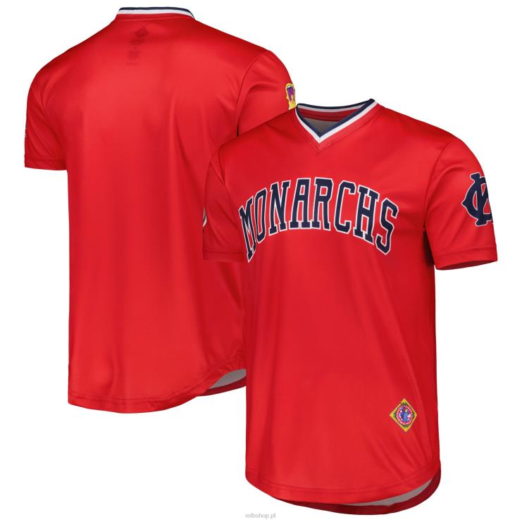 kansas city monarchs przeszywana czerwoną sublimowaną koszulką z dekoltem w szpic mężczyźni 0J02V975 MLB Jerseys